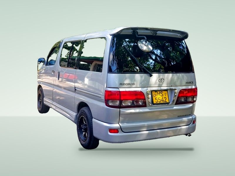 Toyota HiAce Regius van, rear three-quarter view